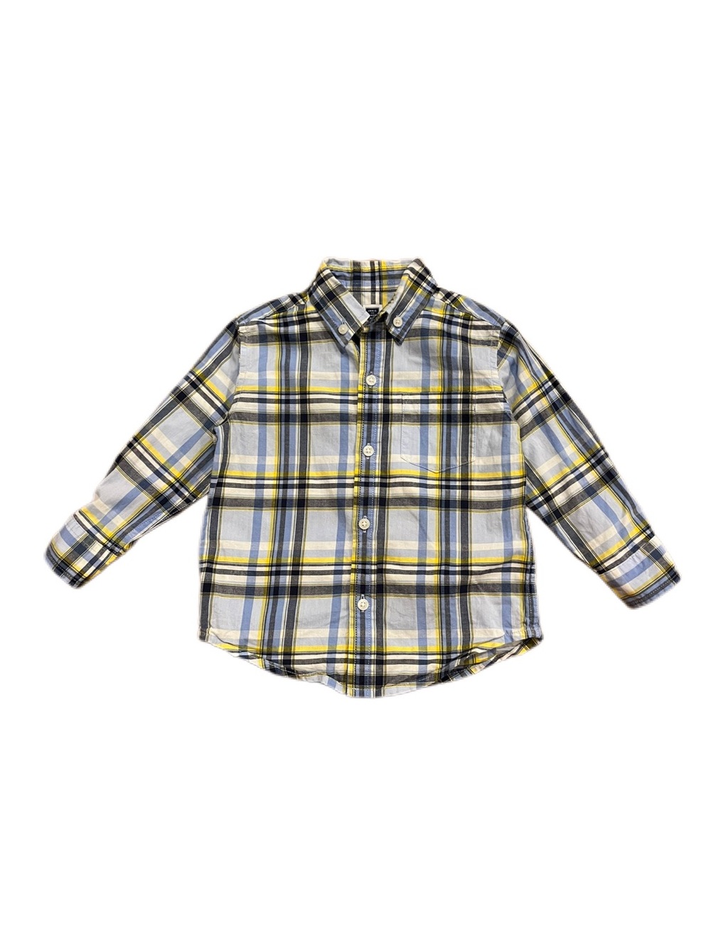 Janie and Jack 18-25m Kids Yellow & Blue Plaid Button-Down Dress Shirt